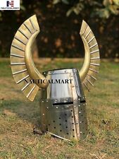Christmas Templar Horn Fantasy Warrior Helmet SCA LARP Knight Helmet gh04 picture