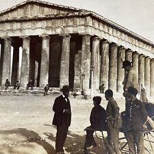 Antique 1900 Temple of Hephaestus Athens Greece Stereoview Photo Card P4567 picture
