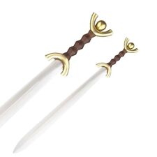 Celtic War Swords with Half Moon Brass Guard and Pommel, Handmade Carbon Steel picture