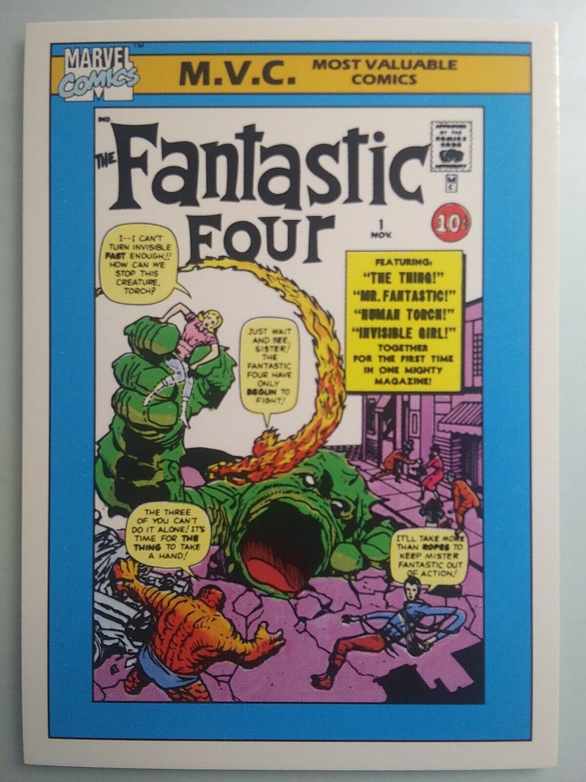 1990 Marvel Comics Universe Series 1 MVC FANTASTIC FOUR #124. SHIPS FREE)
