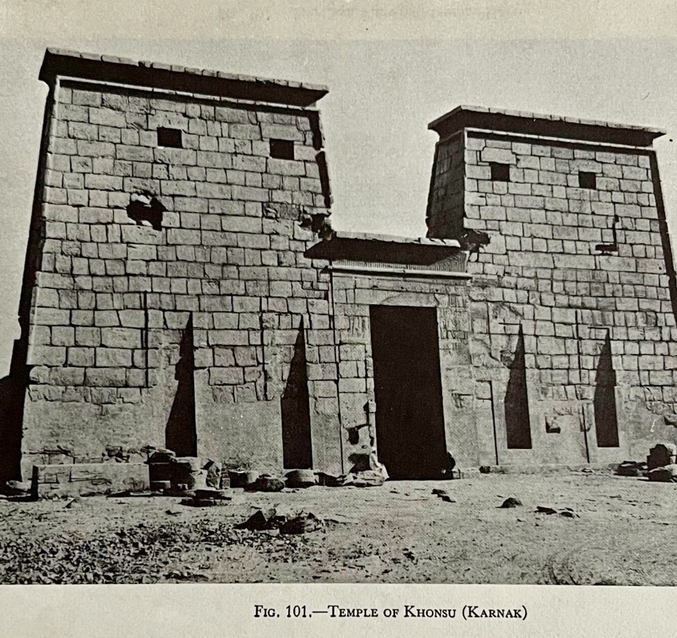 1942 Egypt Temple of Khonsu Historical Print Antique Ephemera 8x5 