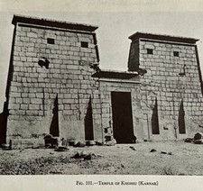 1942 Egypt Temple of Khonsu Historical Print Antique Ephemera 8x5  picture