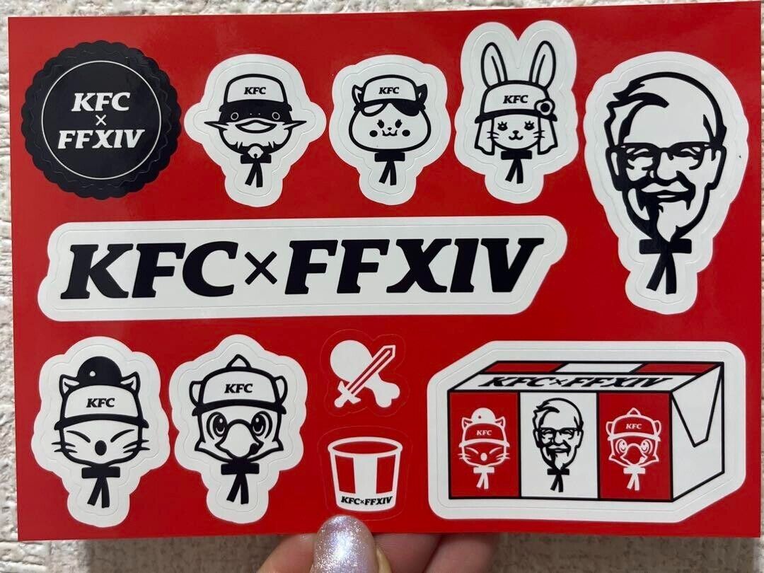Final Fantasy 14 XIV Kentucky Fried Chicken KFC Emote Code + Stickers Unused