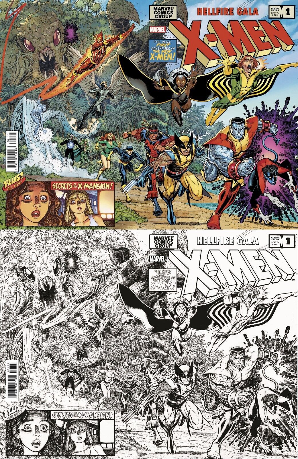 X-Men Hellfire Gala #1 Art Adams Color B&W Set Special Edition Exclusive Marvel 