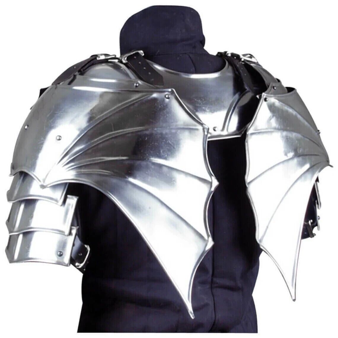 Medieval Steel Larp Warrior Gothic Pair Of Pauldrons Armor Shoulder Halloween