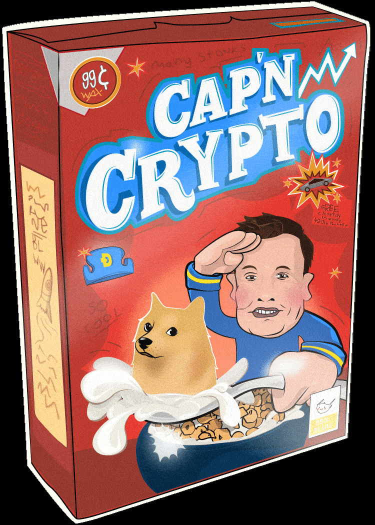 NFT - MINT # 32/111 - CAP N CRYPTO DOGE Coin Dog ELON MUSK Wax Blockchain Tesla