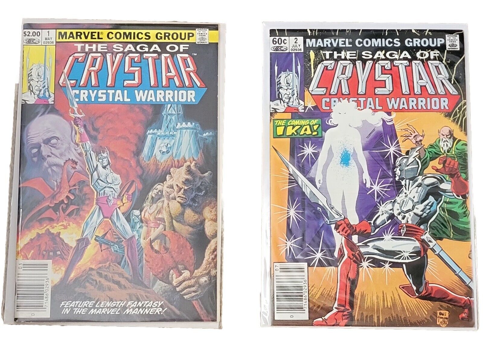 THE SAGA OF CRYSTAR CRYSTAL WARRIOR #1 #2 (1983) Marvel Comics 1st App. Crystar