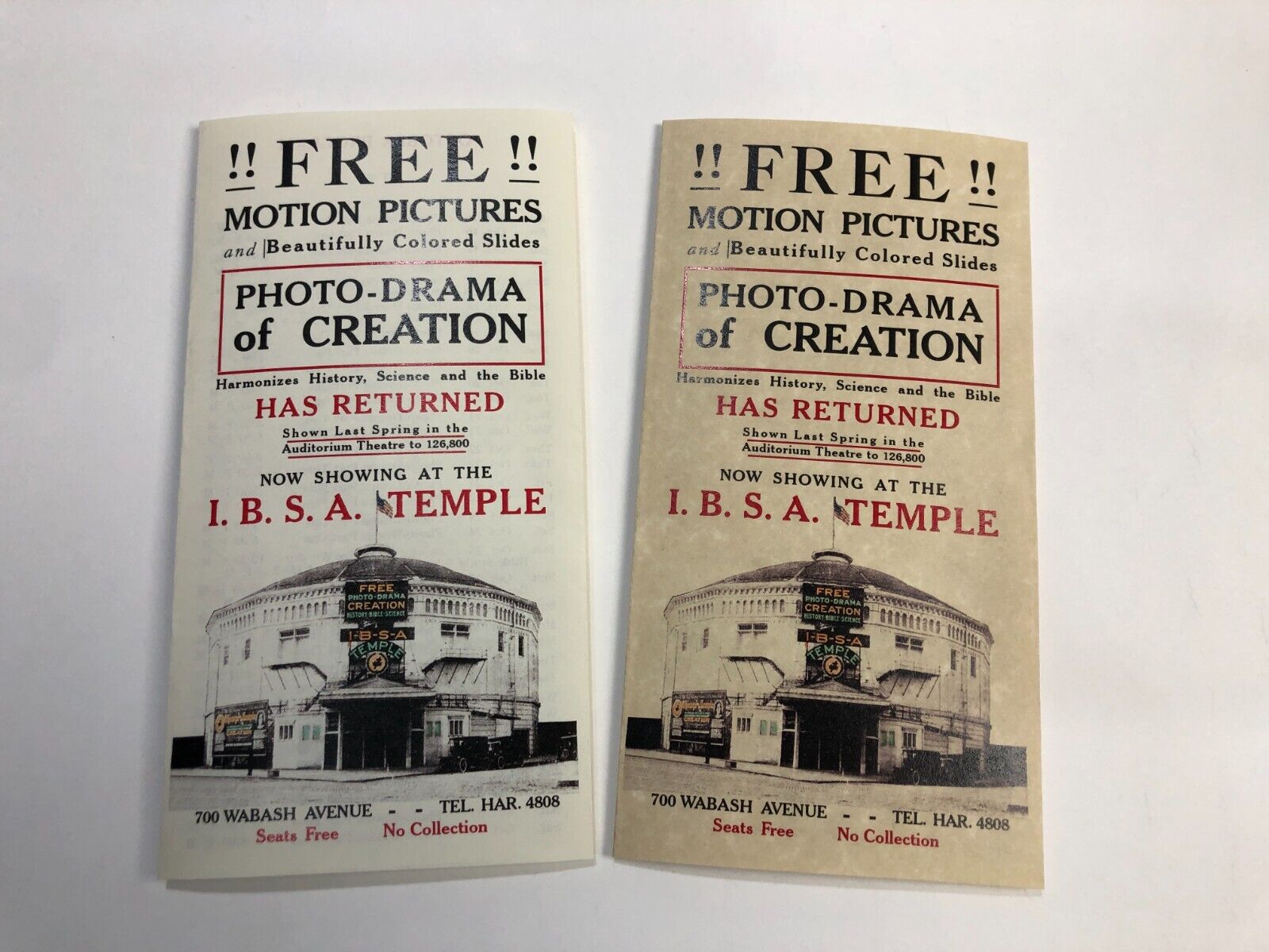 Watchtower Photo Drama of Creation Tracts Program Chicago Temple Repro set IBSA