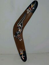 Aboriginal Wood Hand Crafted Kangaroo Throwing Boomerang. Made in Australia picture
