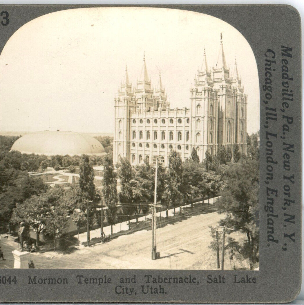 UTAH, Mormon Temple & Tabernacle, Salt Lake City--Keystone Stereoview #C102