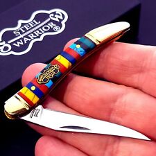 Steel Warrior Candy Striped Small Texas Toothpick Folding Pocket Knife picture