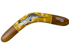 Decorative Aboriginal Wooden Boomerang Painted Kangaroo 10
