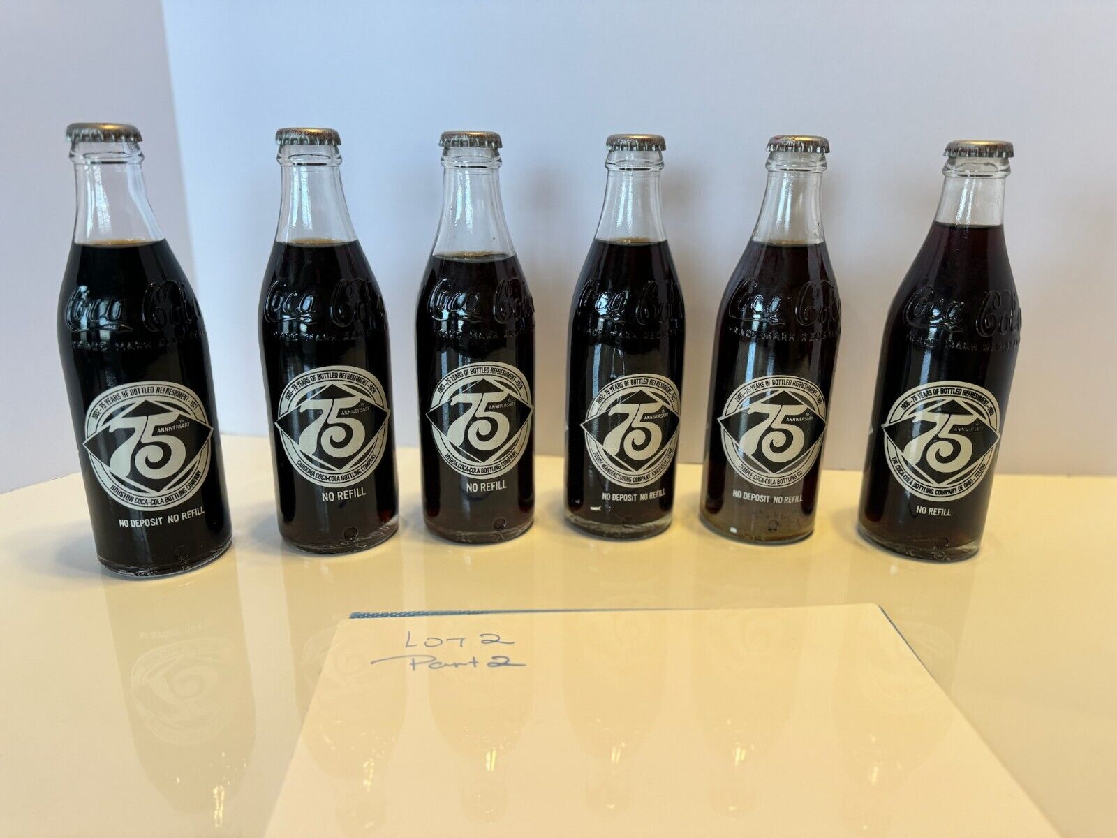 75th Anniversary Coke Bottles 6 pack - Toledo, Temple, Knoxville, Hygeia & More