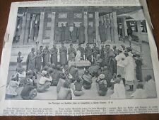 1902 Photograph Print - BUDDHIST MONKS at TEMPLE in CEYLON Buddhism Buddha picture