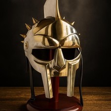 Spartan Warrior Helmet Replica, Polished Metal Greek Gladiator Armor for Cosplay picture