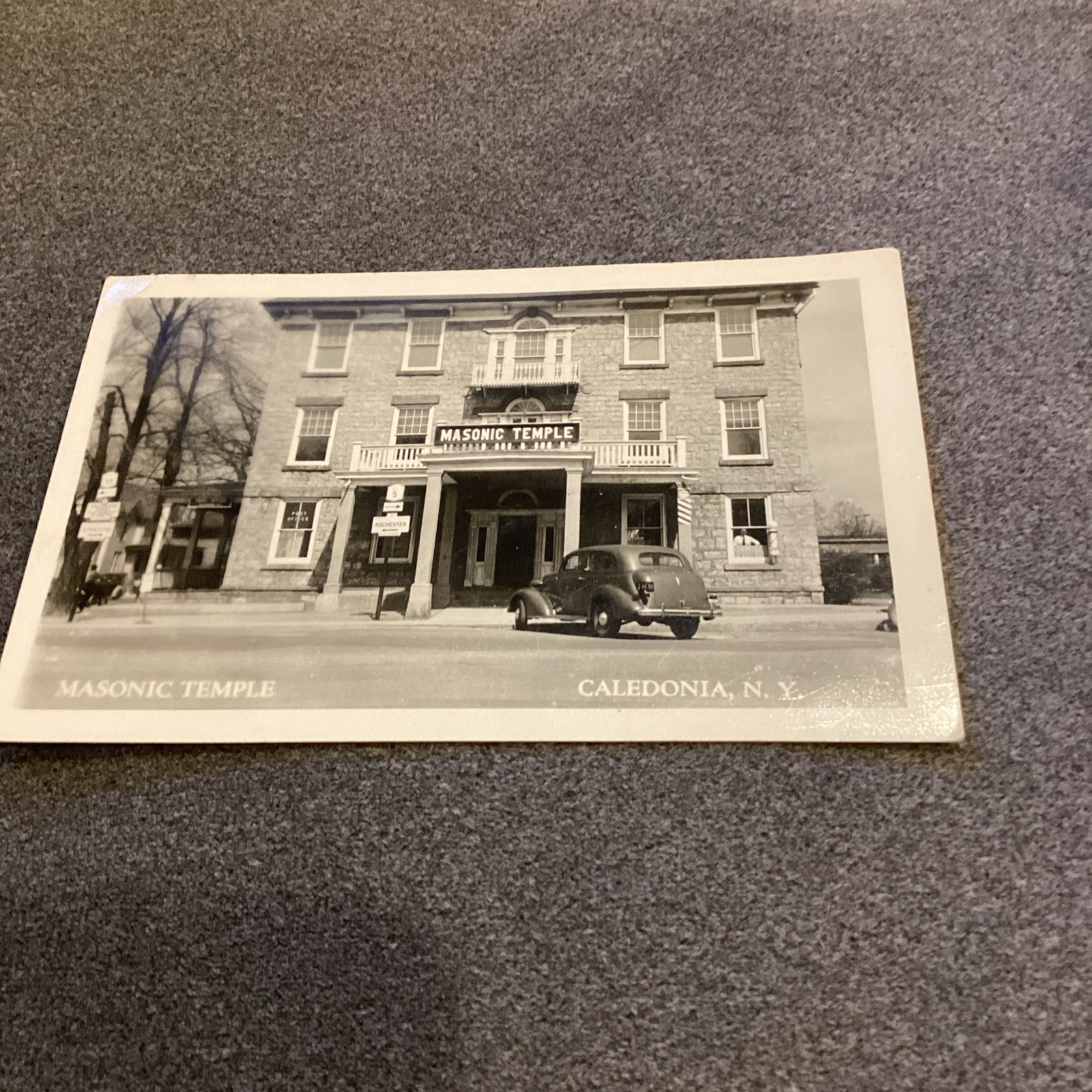 Vintage Unused Post Card Showing Masonic Temple Caledonia NY Vintage Unused Post Card Showing Masonic Temple Caledonia NY