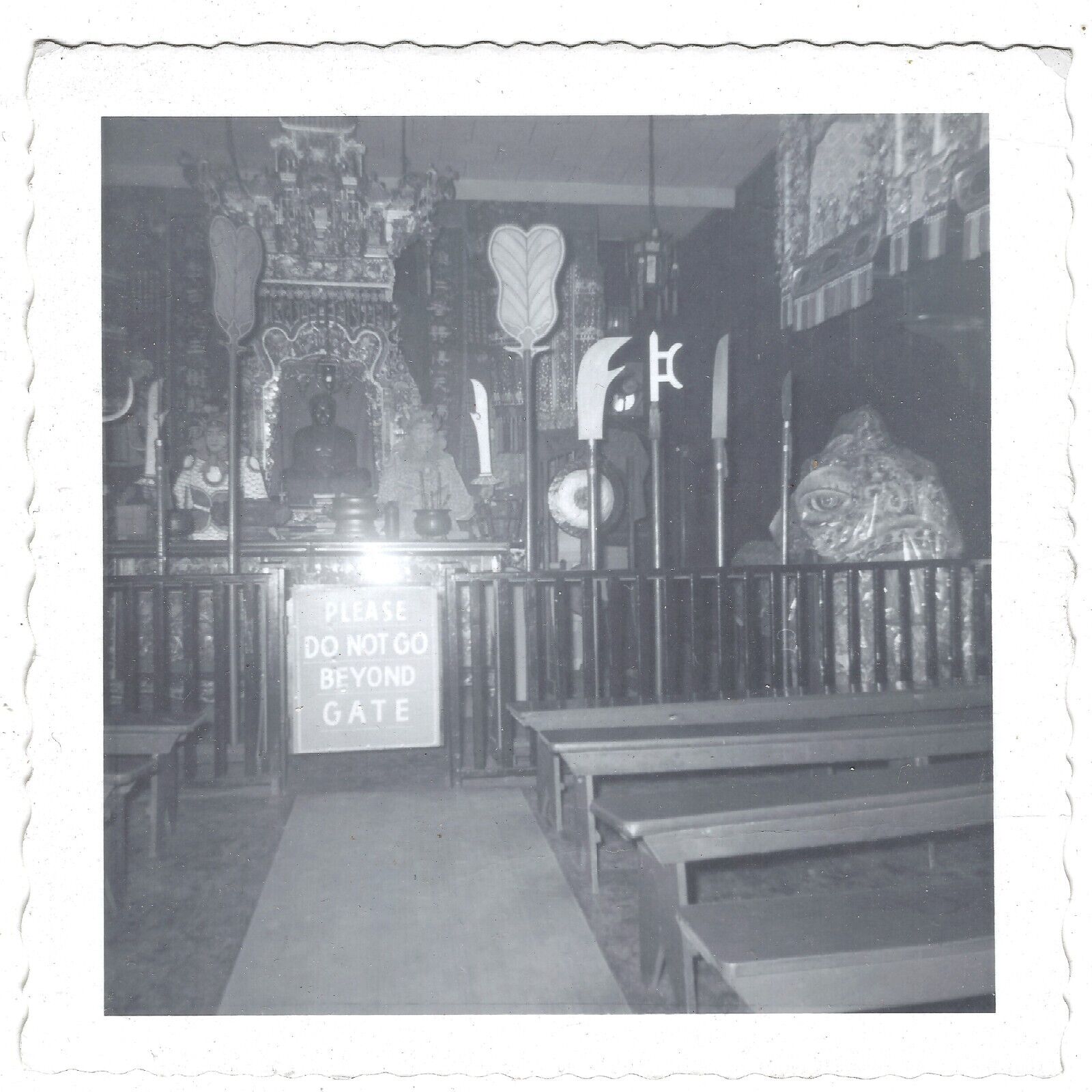 Vintage Photograph Buddhist Temple 3.5x3.5 ~Fa016