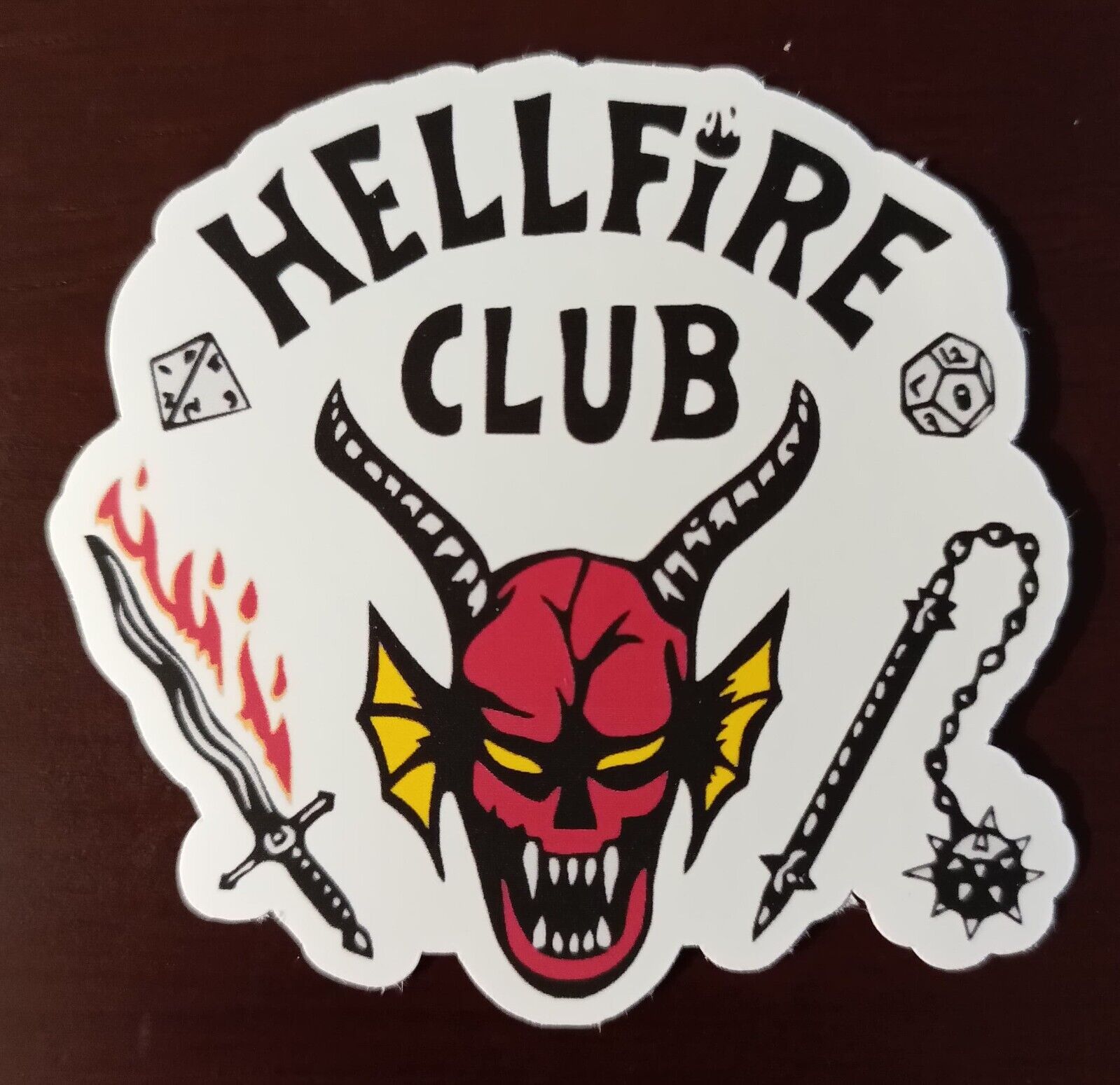 Handmade (HELLFIRE CLUB) sticker 2.5 by 2.4 SEE DESCRIPTION