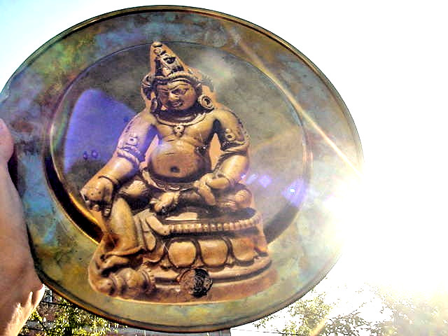 Jambhala God of Wealth Kubera Offering Tray Temple Altar Shrine Blessing Plate Jambhala God of Wealth Kubera Offering Tray Temple Altar Shrine Blessing Plate