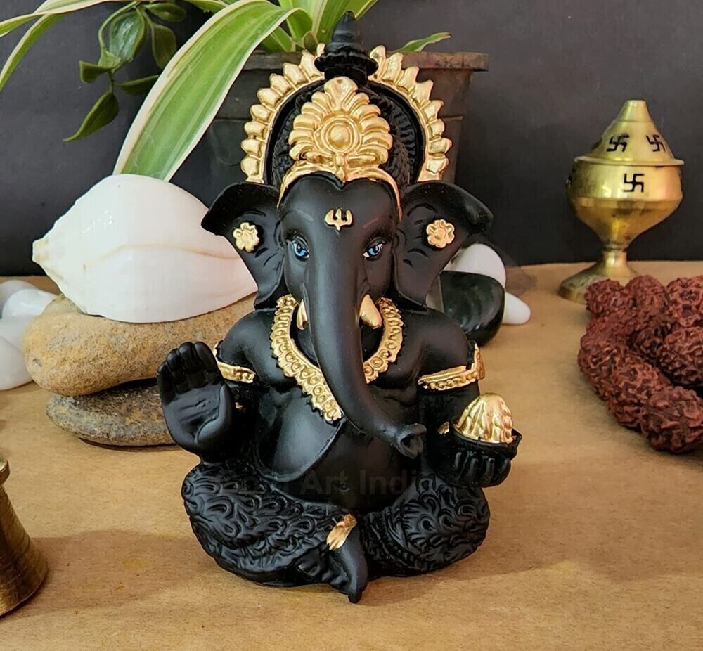 Ganesha idol for Car Dashboard ,statue for home temple mandir - 3.5 inches