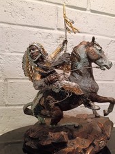 CHRISTOPHER PARDELL 1990 CROW WARRIOR LEGENDS MIXED MEDIA BRONZE SCULPTURE picture