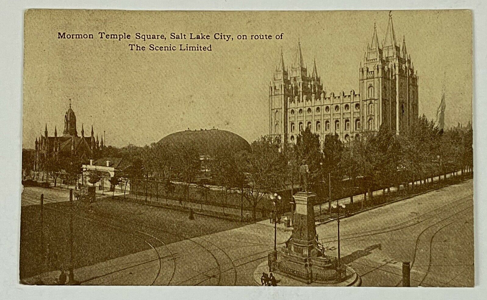 Vintage Mormon Temple Square Salt Lake City RPPC 1c Stamp Postmark 1915