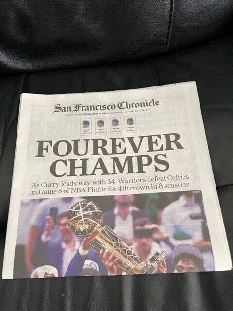 GOLDEN STATE WARRIORS 6/17/2022 SF CHRONICLE NEWSPAPER CHAMPIONSHIP FULL NEW