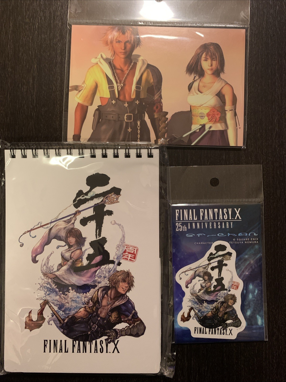 Final Fantasy X 25th Anniversary item set/ B5 notepad, Sticker, Postcard