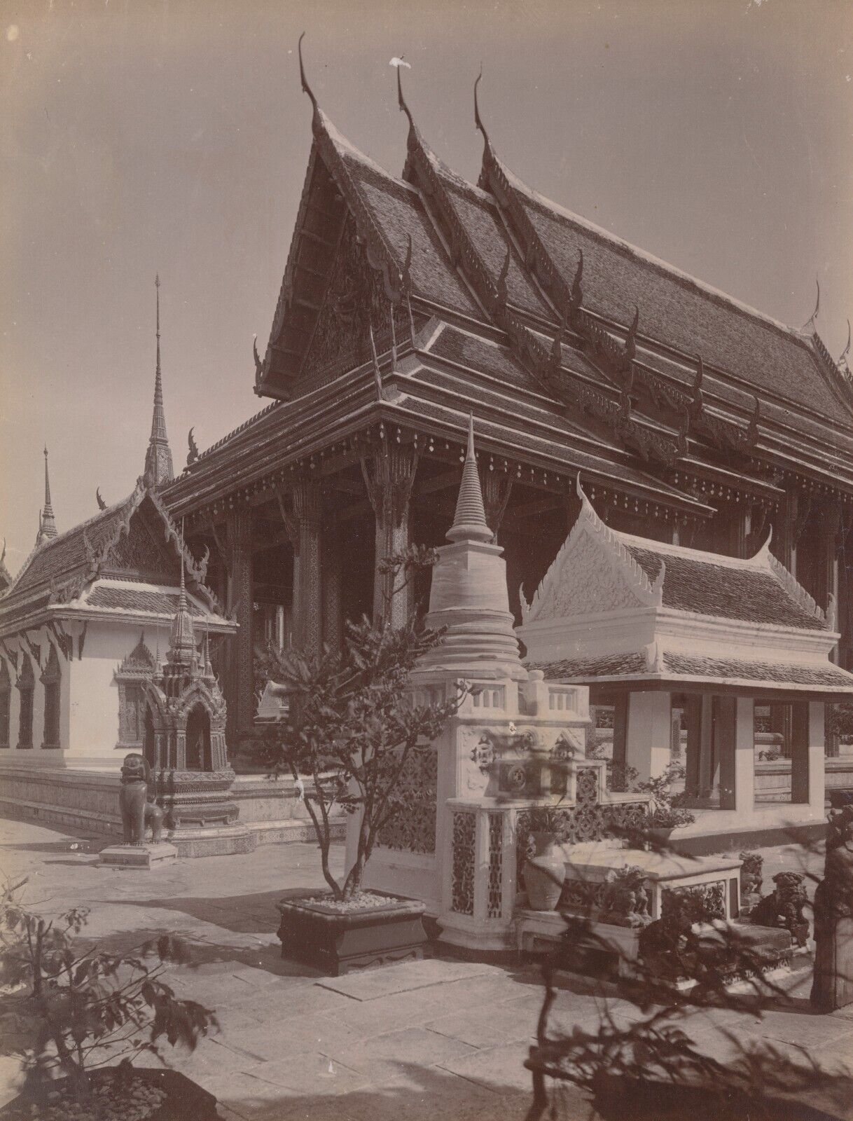 THAILAND ALBUMEN PHOTOGRAPH 1880'S TEMPLE #3