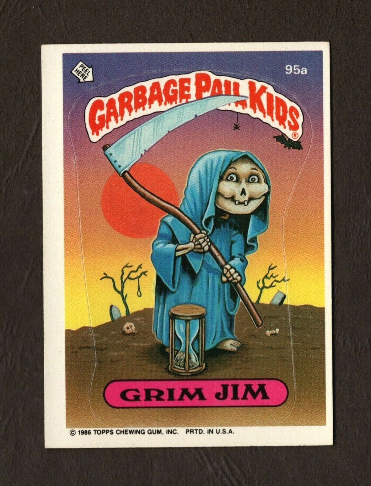 1986 Topps Garbage Pail Kids Trading Card #95a - Grim Jim     