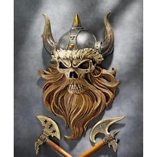 Fantasy Art Valhalla Fearless Viking Warrior Berserker Skull Wall Sculpture picture