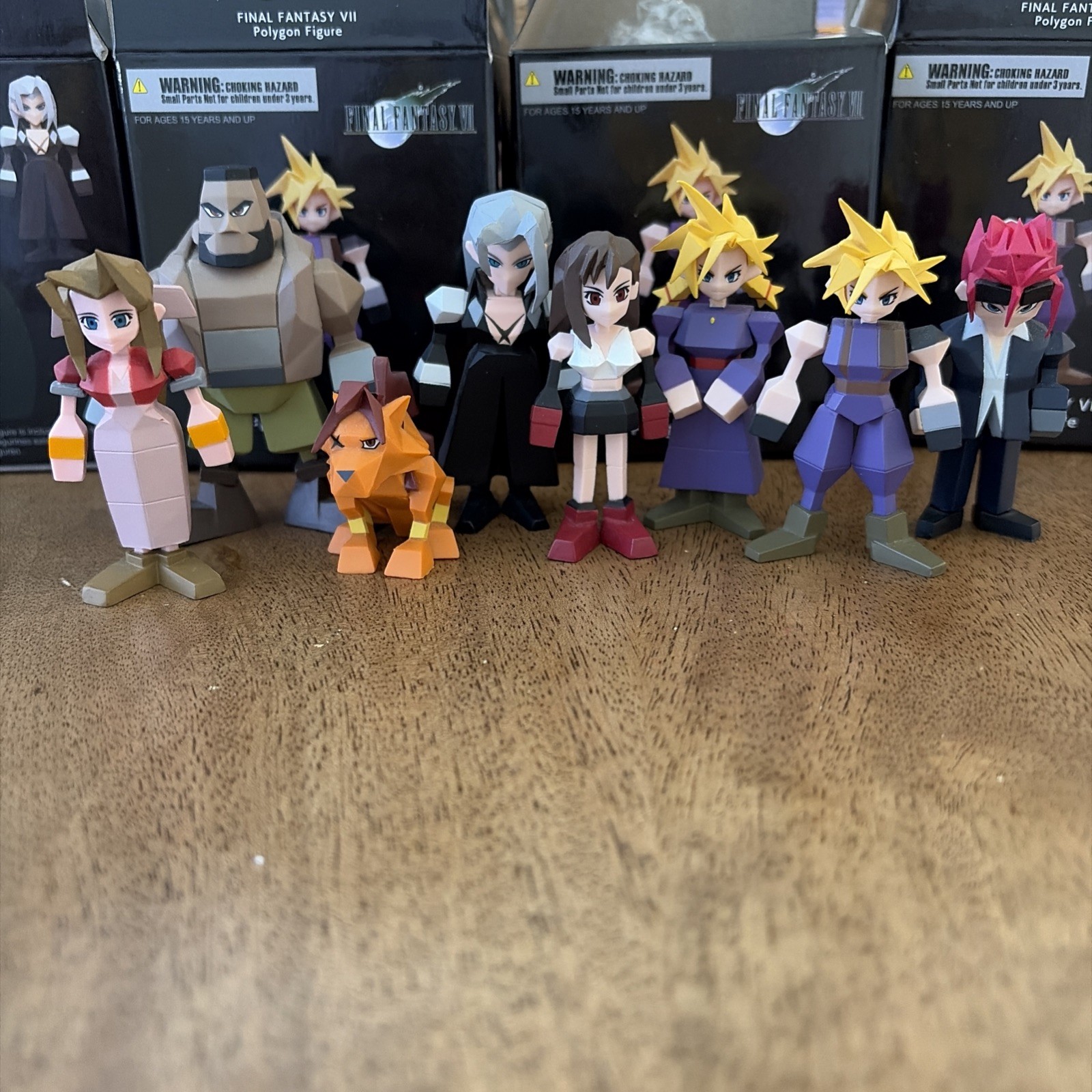 Final Fantasy VII Polygon Figure Complete Set 8 Cloud Dress FFVII Square Enix