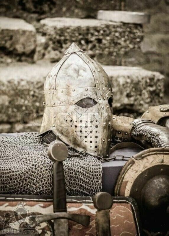 Medieval Warrior Armor Great Protective Fighting Knight Battle Helmet