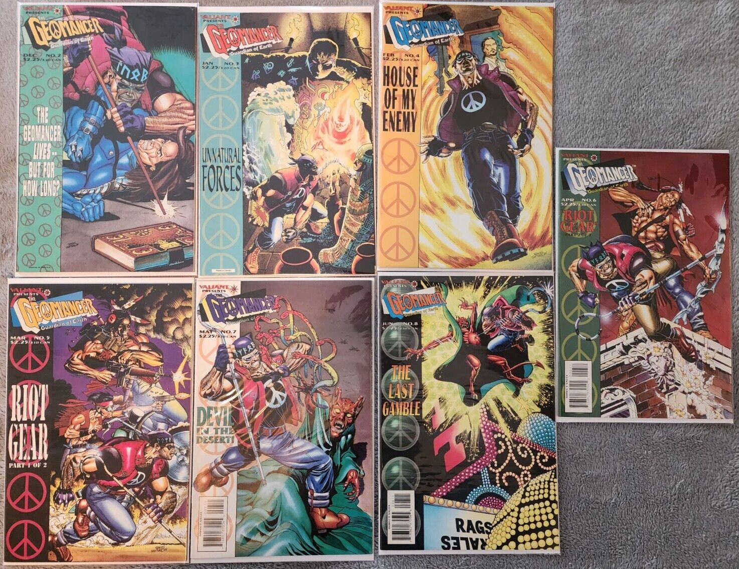 Lot of 7 Geomancer Comic Books #2-8 Valiant 1994