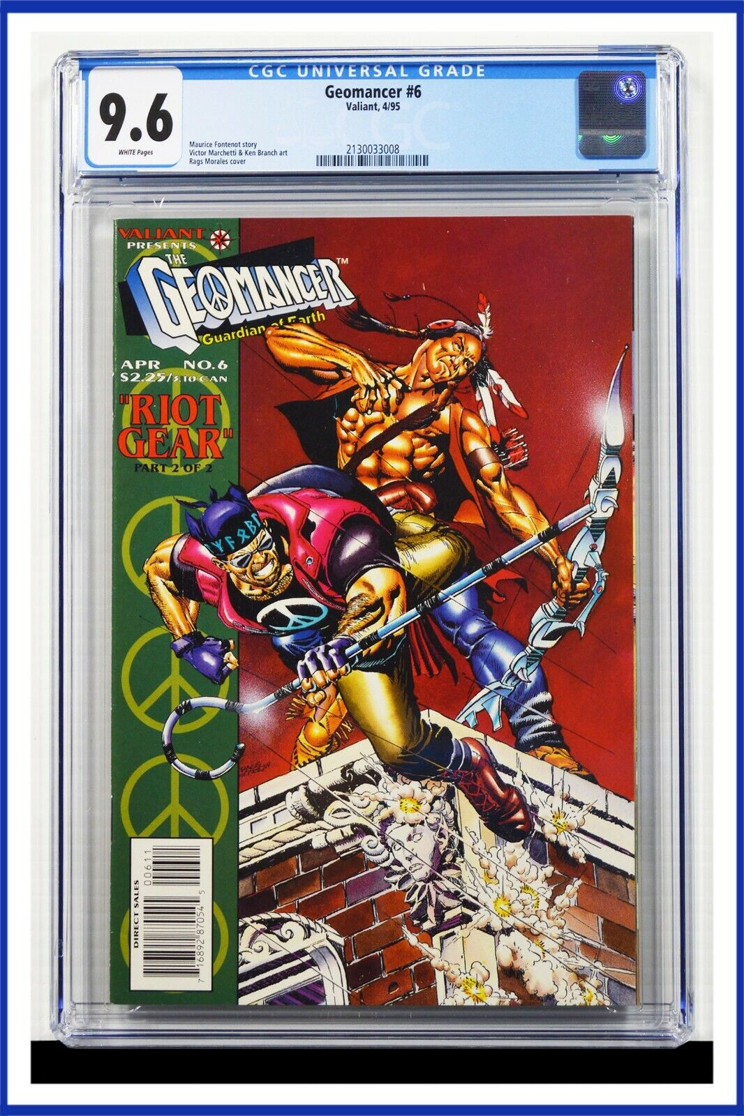 Geomancer #6 CGC Graded 9.6 Valiant April 1995 White Pages Comic Book