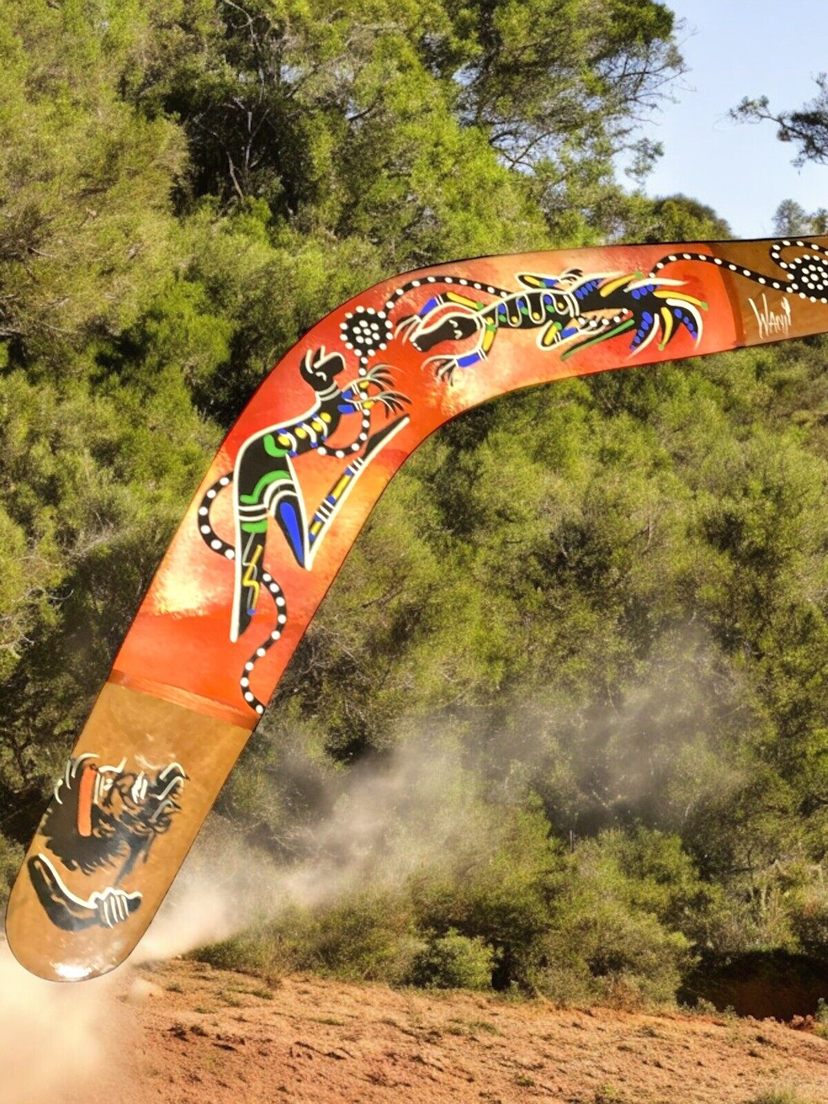 NEW Australian Returning Boomerang Authentic Hand Painted 45cm Quality Boom….