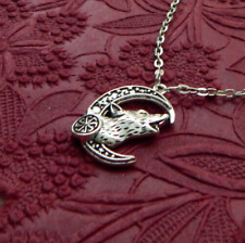 Wolf Moon Necklace Pendant Silver Jewelry Handmade NEW Fashion Wolfpack picture