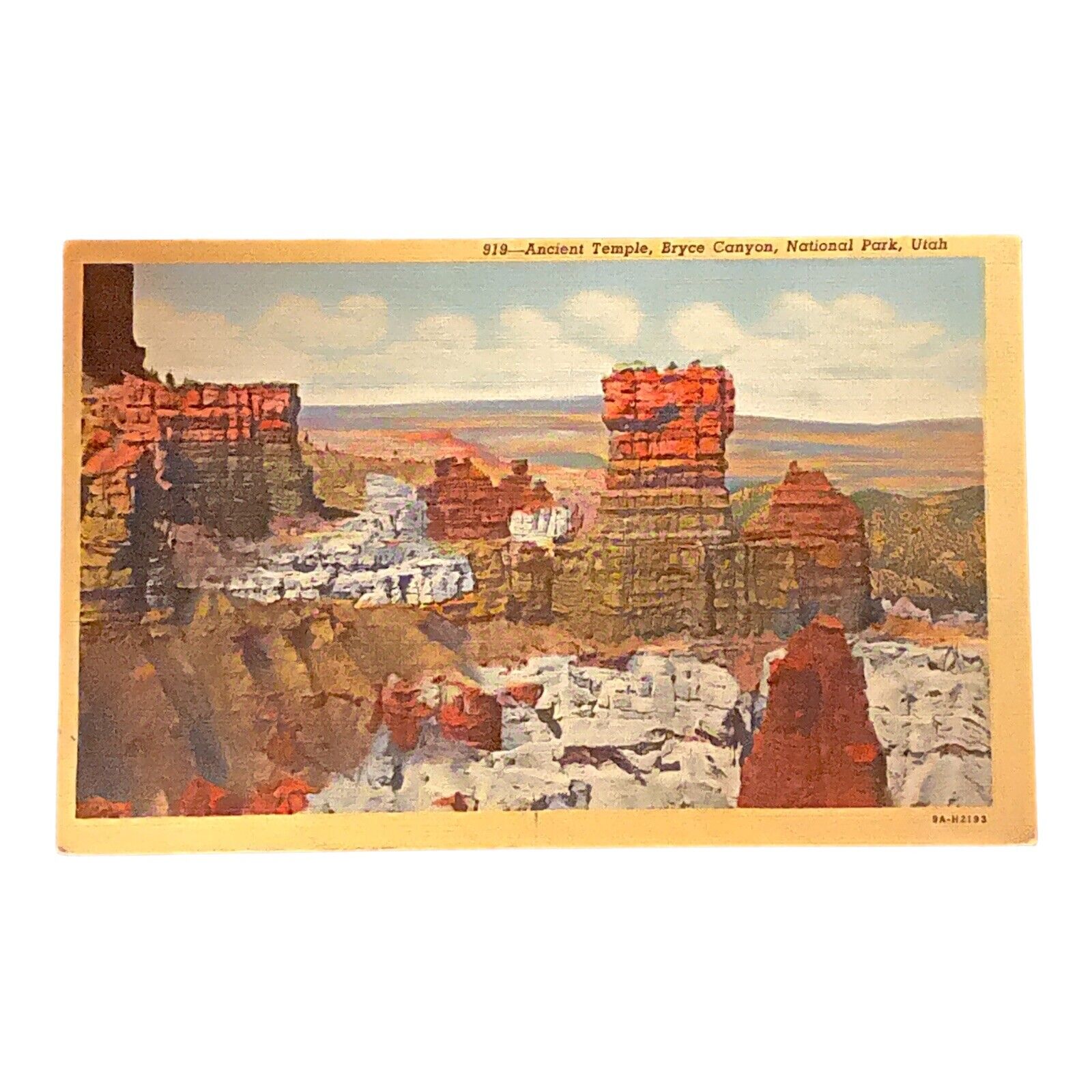 Ancient Temple, Bryce Canyon National Park Utah Vintage Postcard 1 Cent Stamp