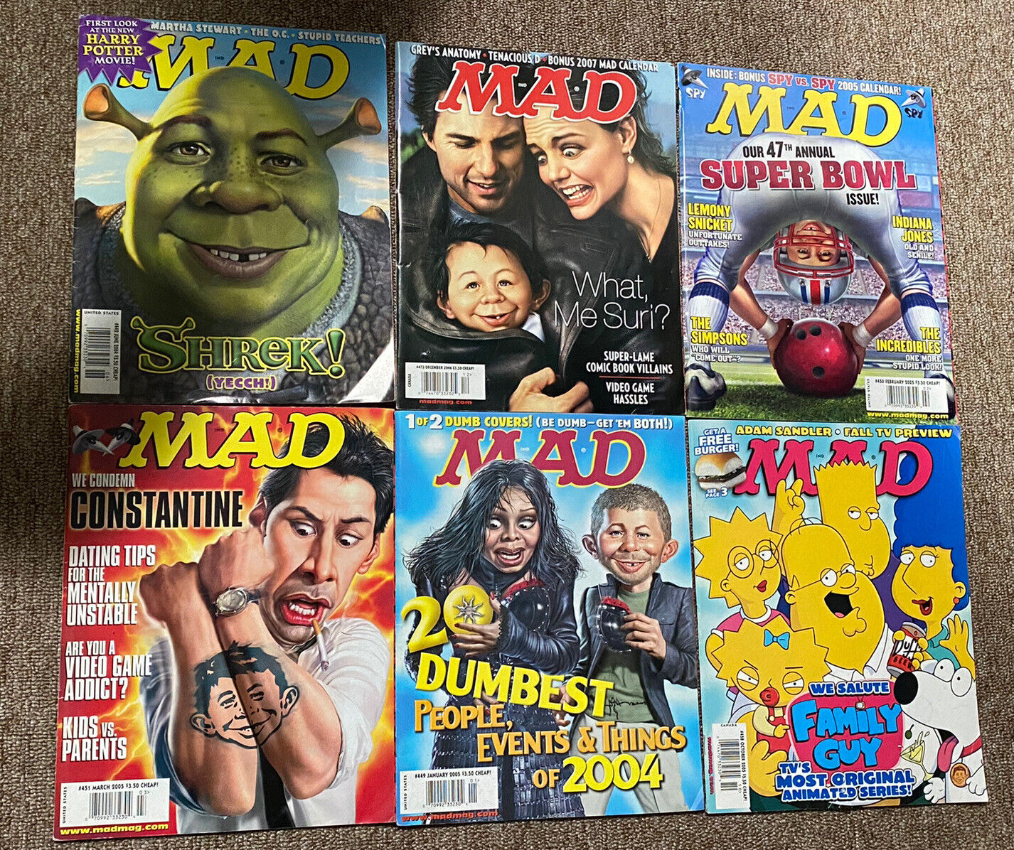 Mad Magazine Early 2000s Lot - 6 Magazines - Vintage Collectible MAD magazines