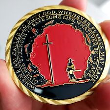 Firefighter Challenge Coin Sparta Warrior Fireman's Prayer Collectible Gift Coin picture