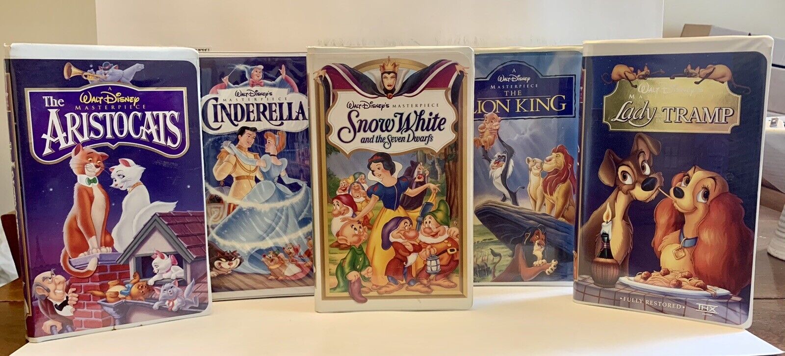 Disney Masterpiece VHS Lot- Aristocats, Lion King, Cinderella, Snow ...