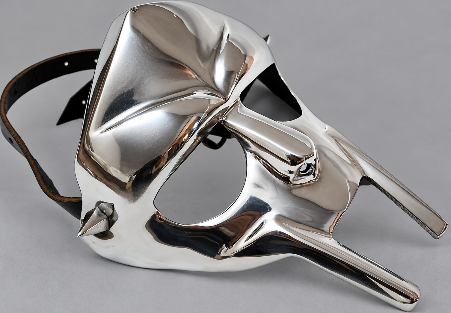 Chrome Gladiator Mask, Silver Metal Warrior Face, Medieval Cosplay Accessory