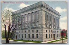 Masonic Temple Street Corner View Indianapolis IN C1907 Postcard picture