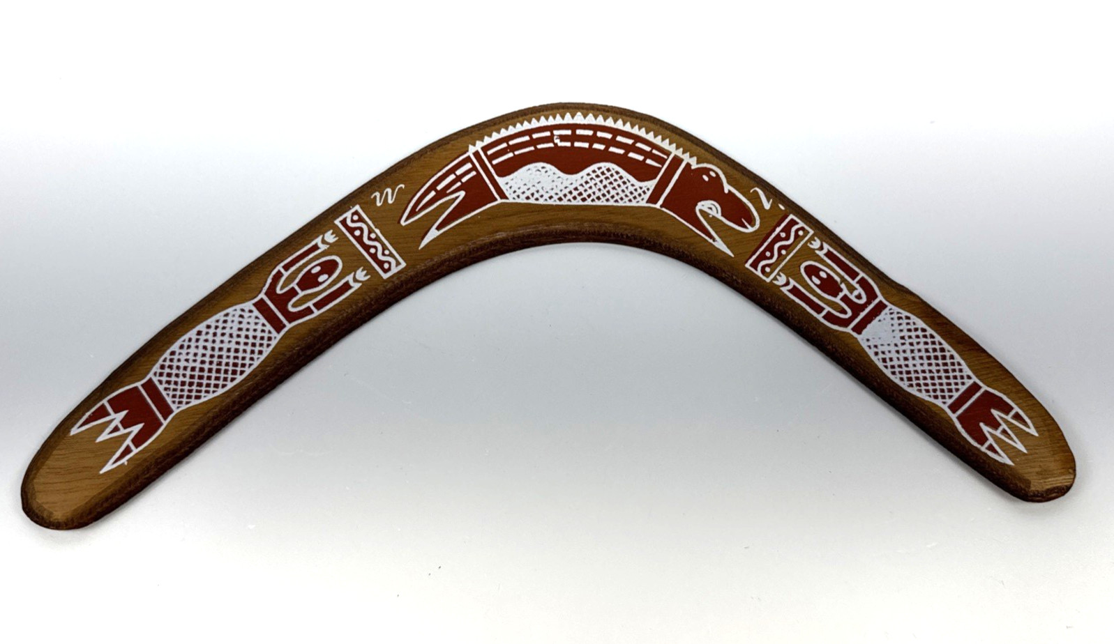 Vintage Australian Made Handcrafted & Painted Wood Boomerang Carved Collectible Vintage Australian Made Handcrafted & Painted Wood Boomerang Carved Collectible
