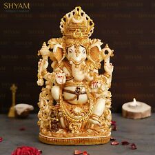 15 Inch Large Marble Ganesha statue Ganesh idol for temple office Ganpati pooja  picture