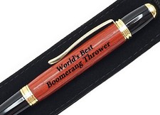 Gift For Boomerang Thrower World's Best Boomerang Thrower Present Engraved Pen picture