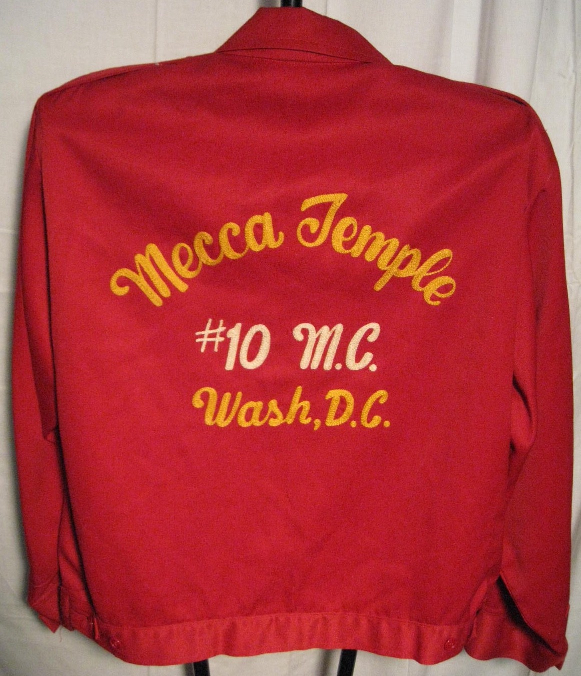 Horace Small Mecca Temple No 10 Wash DC Red 1970s Work Jacket Shriners Mason