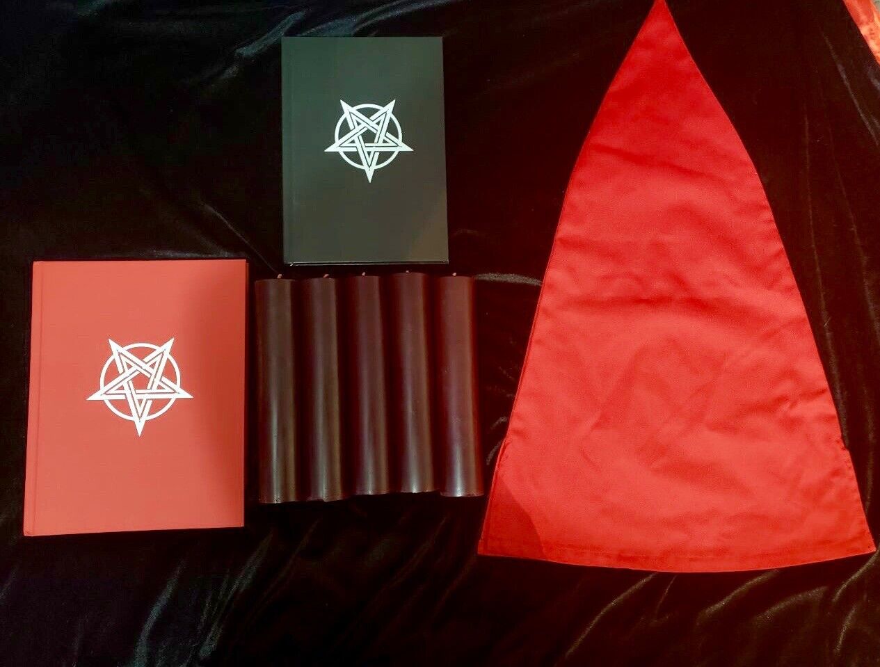 Devil Worshipper Kit: Temple of Satan Red Book & Journal, Candles & Satanic Hood